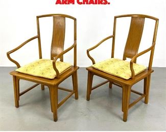 Lot 495 Pair Baker Asian Influence Arm Chairs.