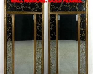Lot 500 Pair Decorator Eglomise Wall Mirrors. Gold frames.