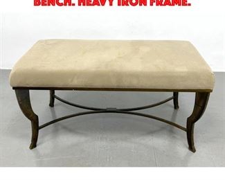 Lot 510 Upholstered Oversized Bench. Heavy Iron frame.
