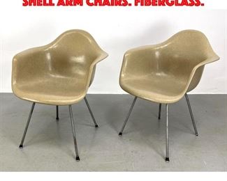 Lot 512 Pair Eames Herman Miller Shell Arm Chairs. Fiberglass.