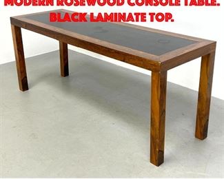 Lot 521 CENTRUM MOBLER Danish Modern Rosewood Console Table. Black Laminate Top.