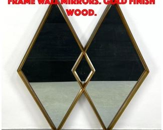 Lot 522 Decorator Double Diamond Frame Wall Mirrors. Gold finish wood.