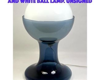 Lot 601 CARLO NASON blue glass and white ball lamp. Unsigned