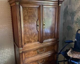 Nice Burled Wood Armoire by White Furniture 