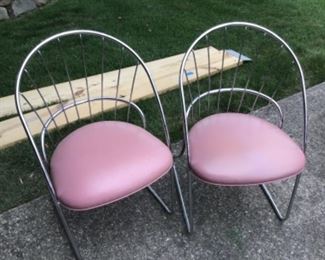 Set of Four chrome Dining Chairs