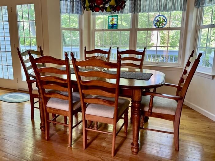 Solid wood dining table & chairs