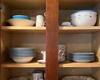 Kitchen essentials, dish sets, pots & pans, glassware, serving pieces