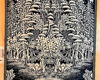 Framed Batik with Elephants