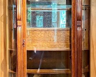 Gorgeous Antique China Closet, Victorian Oak Carved China Cabinet