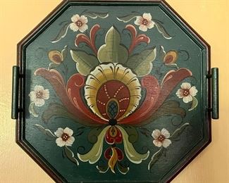 Hand Painted Tray with Handles