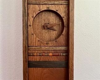 Hand Made Walnut and Rosewood Clock by Robert McKeown
