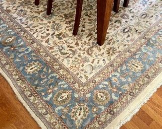 Ivory and Baby Blue Oriental Rug