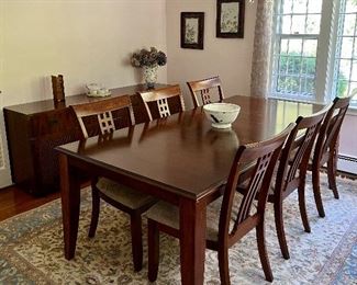 Ethan Allen Dining Table with 6 Chairs