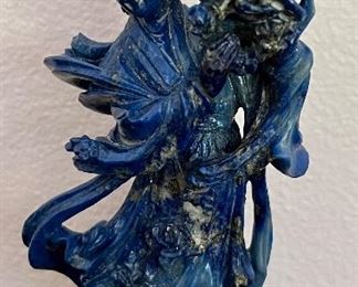 Lapis Carved Tibetan Figurine