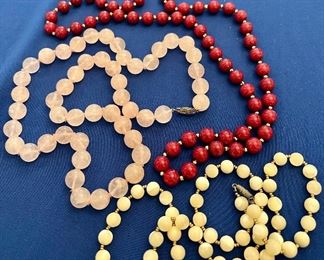 Rose Quartz and other great beaded necklaces