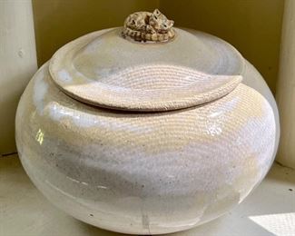 Pottery Trinket Dish with Kitty on Top