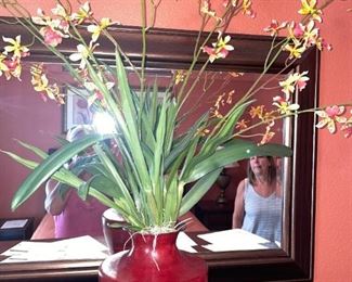 Floral Arrangement in Burgundy Vase!