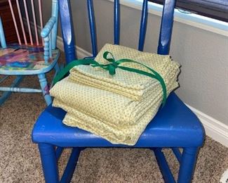 Fun Rocking Chair & Queen Bedding!