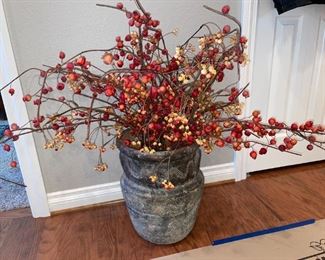 Heavy Clay Pot w/Blossoms!