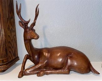  Uttermost Large Wood Finish Deer Sculpture!
