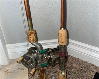 Pflueger Trump #1943 Reel & Tonkin Cane Cast Master Fishing Pole & Pflueger Akron #1894 Reel w/Tonkin Case Texas Gulf Pole!
