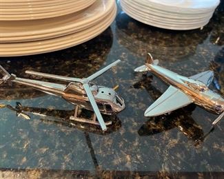 GSA Silver Plate Airplane Salt & Pepper Shakers!