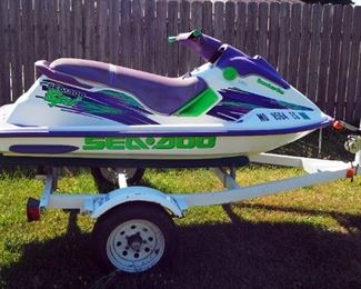 1996 Bombardier SPI 5877 SeaDoo Watercraft And Trailer