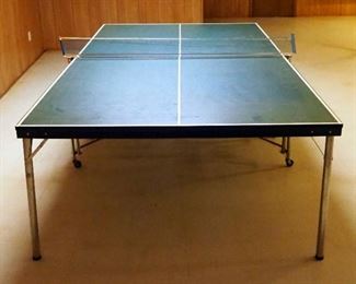 Folding Tournament Size Ping Pong Table, Rolls Away For Easy Storage