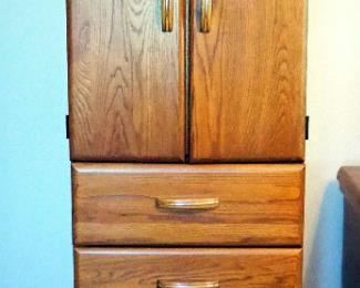tanley Furniture Rotating Dresser Cabinet With Mirror, 69" x 24" x 18"