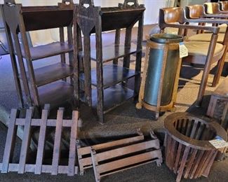 Lakeside Craft Shop Book Trough Magazine Racks, Umbrella Stand and Trashcan plus Arts & Crafts magazine racks