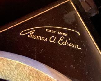 Thomas Edison Phonograph + 15 Disc Set