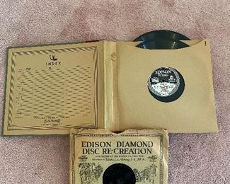 Thomas Edison Phonograph + 15 Disc Set