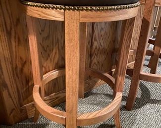 Set of 8 LEATHER, SWIVEL Seat Counter Stools - Douglas Furniture