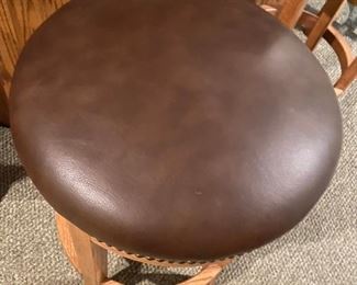 Set of 8 LEATHER, SWIVEL Seat Counter Stools - Douglas Furniture
