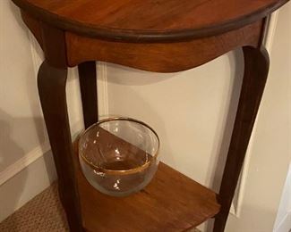 Pair of small half moon side tables