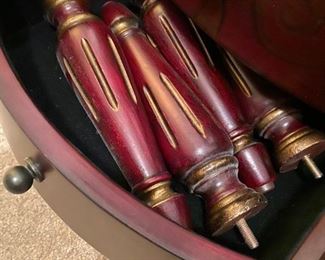 Mahogany Jewelry Cabinet with whimsical design (Use with or without the feet)