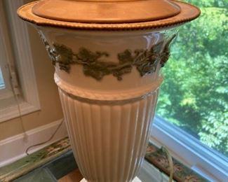 Vintage Fluted, Bronze Lidded Urn Lamp