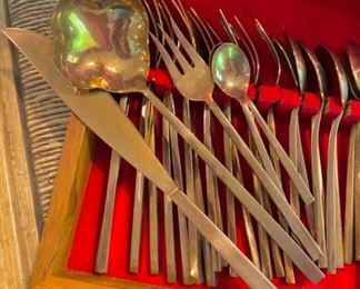 Vintage set of Nickel Bronze Flatware