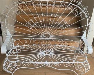 Restored Wire Peacock Love Seat