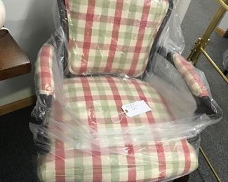 Brand new upholstery on this beautiful salon carved chair.