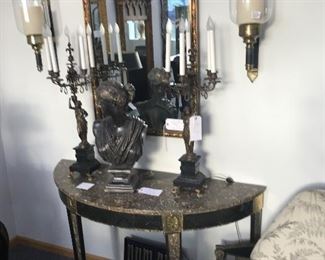 Art Deco Table with Marble top.