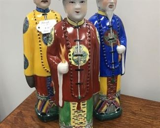 Set of 3 chinamen statues