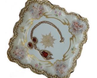 Tray is sold
Necklace is large emerald cut Smokey toaz