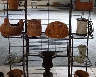 Folding plant stand, vintage, heavy metal