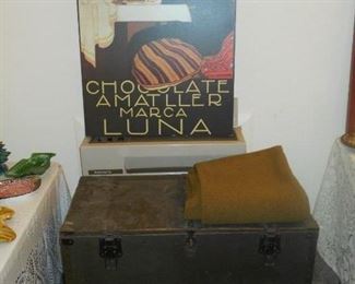 oilpaintings 1943 army footlocker, foot locker