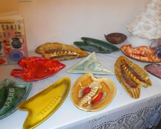 pottery ash trays, California ,Hull<McCoy others
