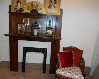 Super nice Oak Mantle, clocks