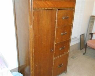 depression wardrobe, clock ,glassware