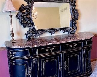 Henredon Buffett, Mirror and Lamp