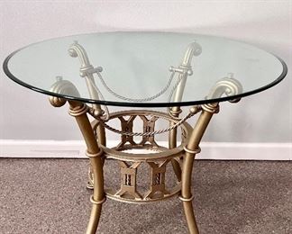 Heavy glass top end tables. We have 2 available.